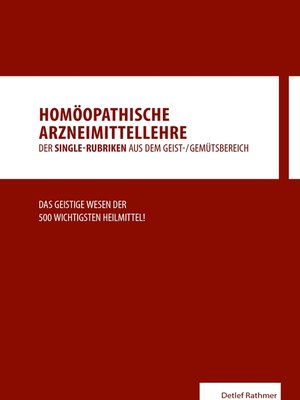 cover image of Homöopathische Arzneimittellehre aus dem Geist-/Gemütsbereich
